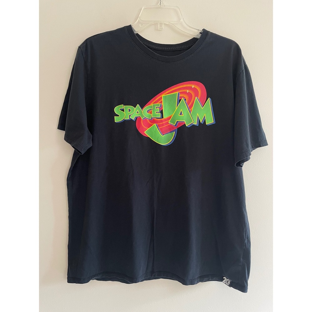 Y2K Jordan Brand Space Jam 20th Anniversary Graphic T-Shirt Men XL Black Jumpman